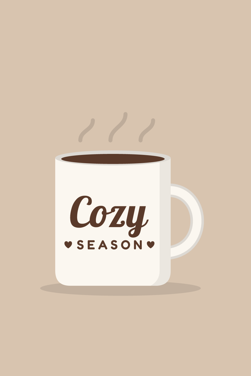 Illustration of a mug with the cut design "Cozy Season"