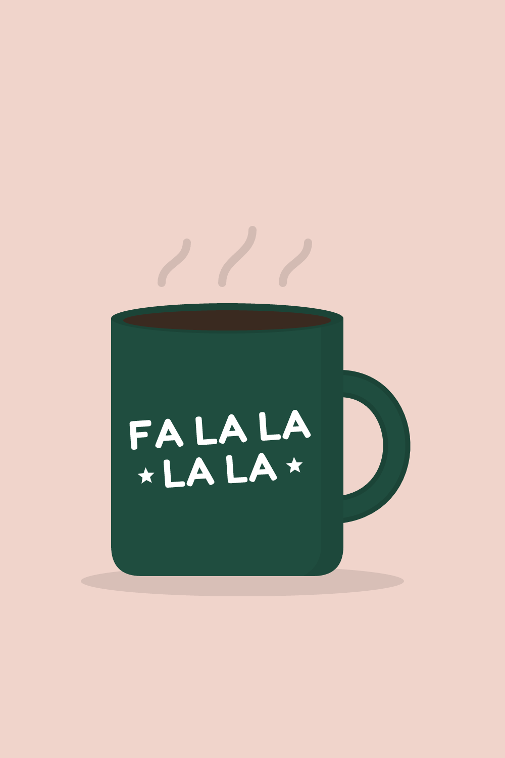 Illustration of a mug with the cut design "Fa La La La La"