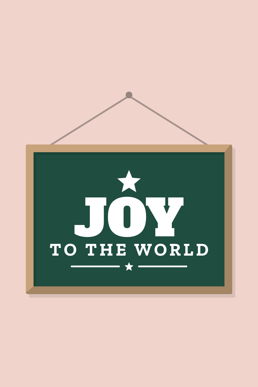 Illustration of a sign with the cut design "Joy to the World"