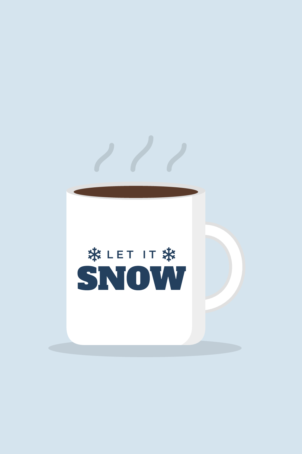 Illustration of a mug with the cut design "Let It Snow"