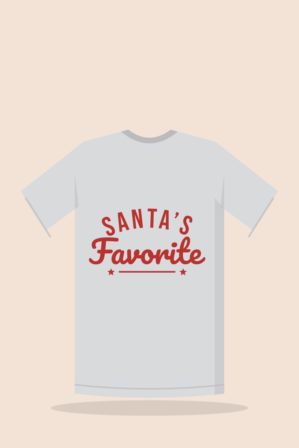 Illustration of a shirt with the cut design "Santa's Favorite"