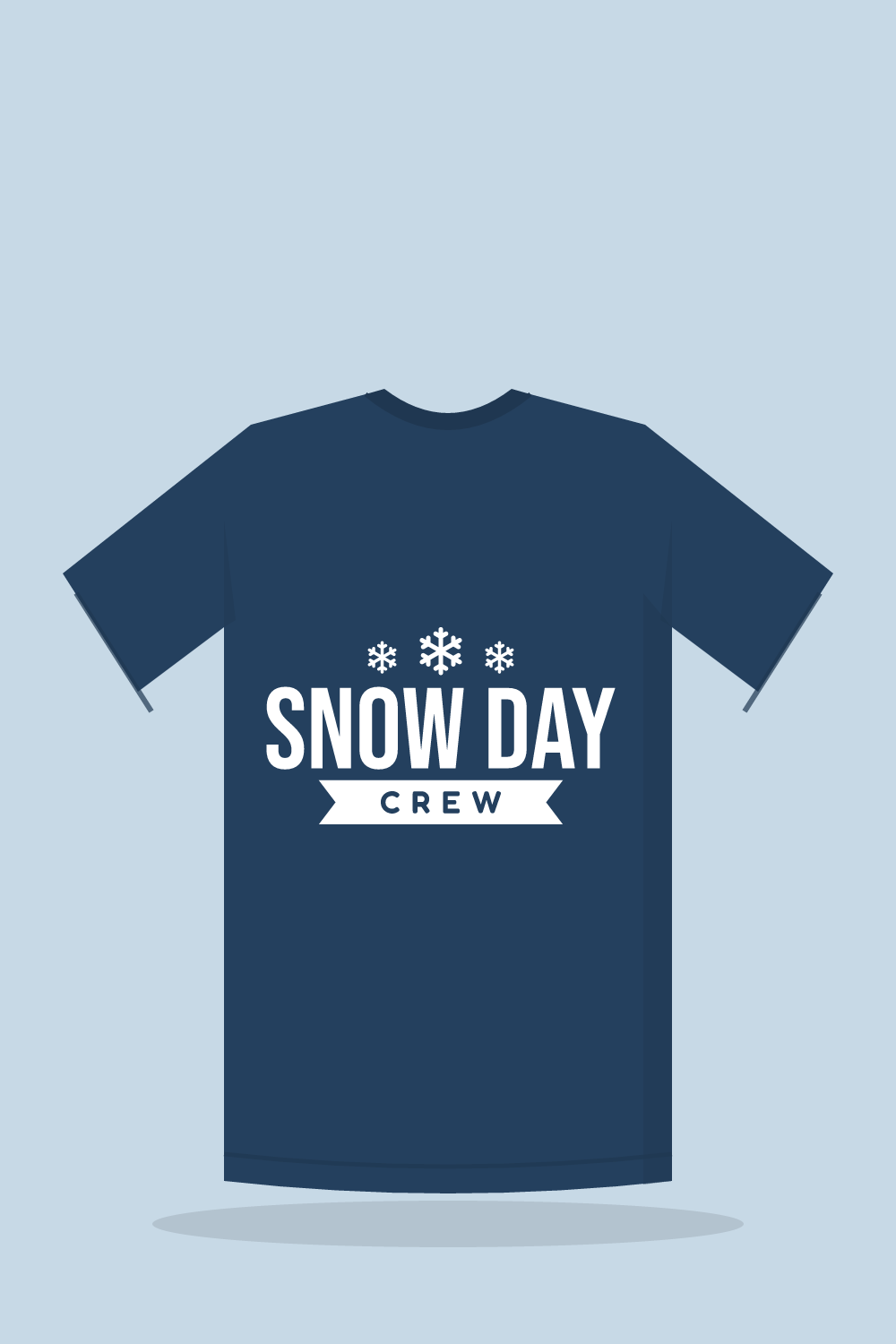 Illustration of a shirt with the cut design "Snow Day Crew"