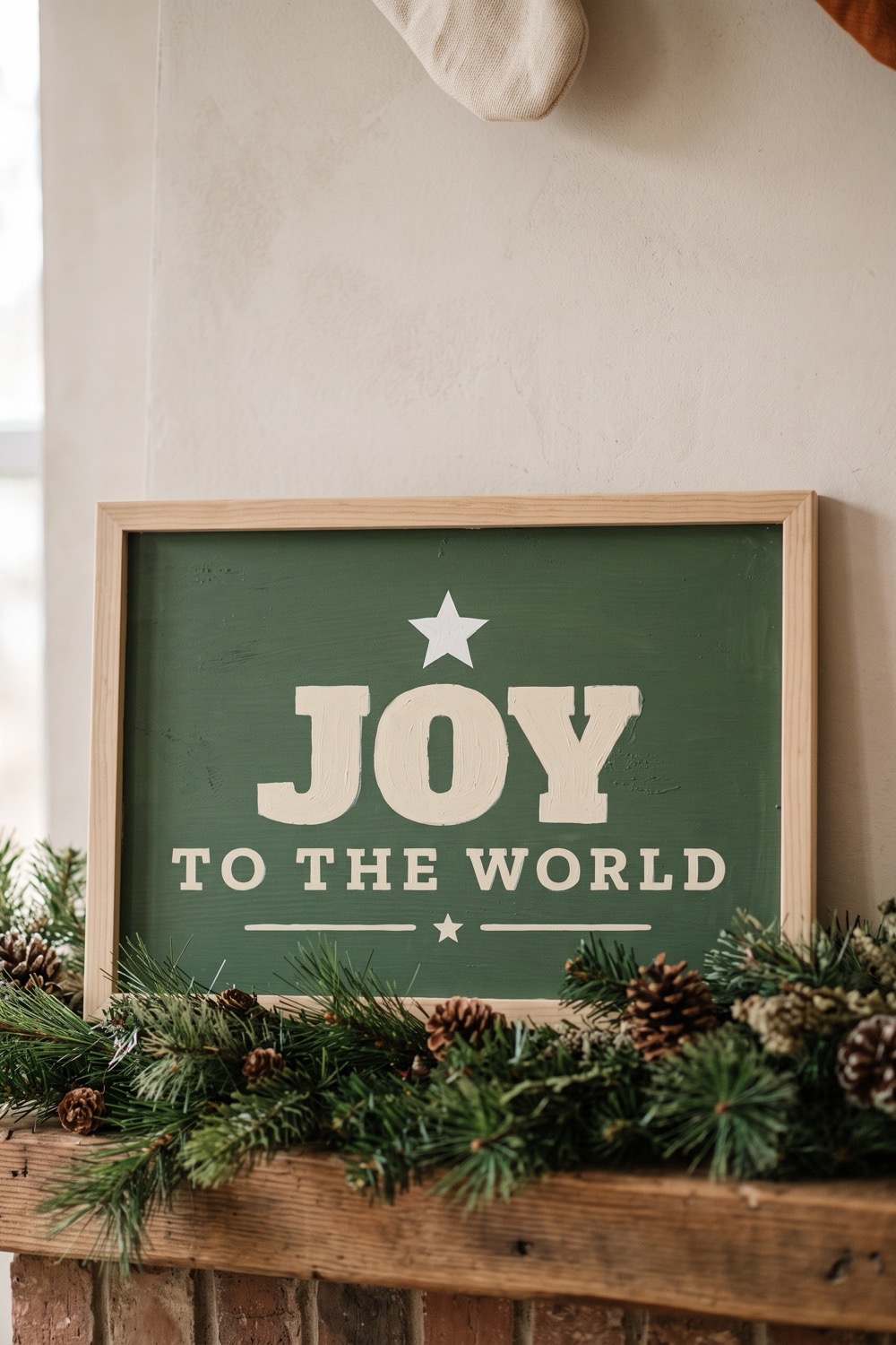AI-generated picture of a sign with the cut design "Joy to the World"