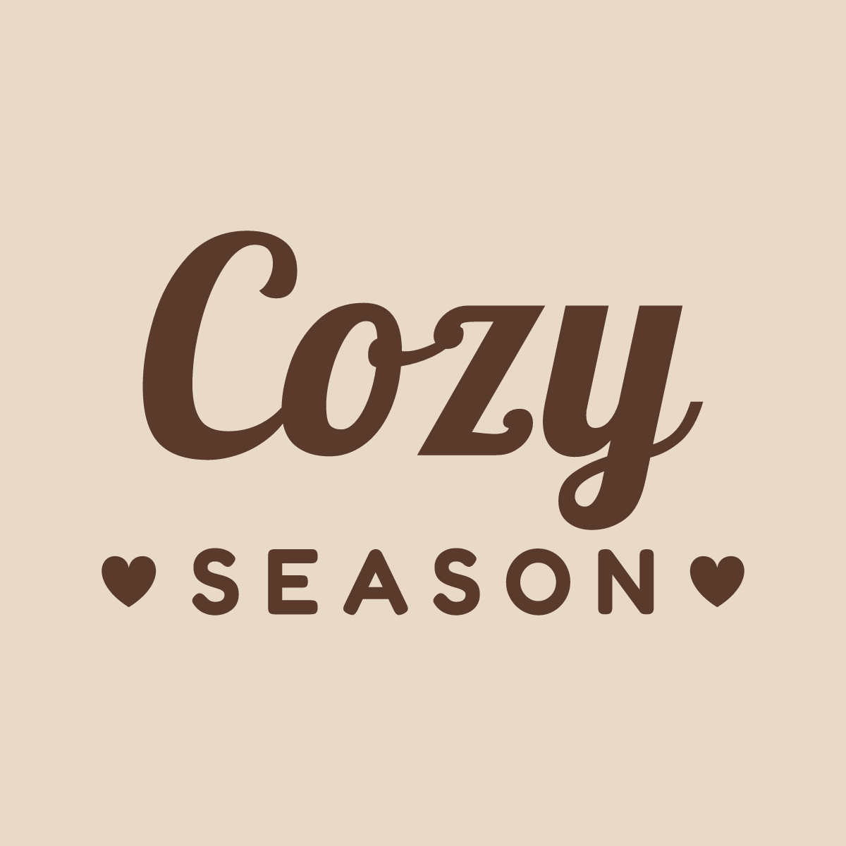 The "Cozy Season" cut file shown flat on a plain background
