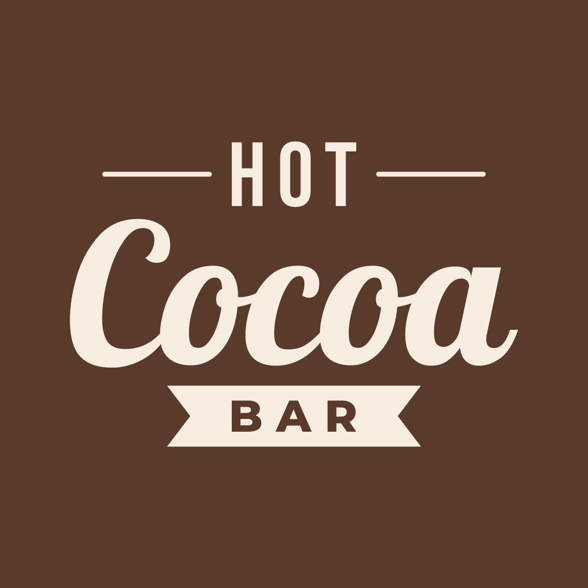 The "Hot Cocoa Bar" cut file shown flat on a plain background