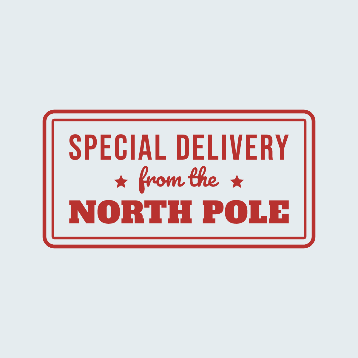 The "Special Delivery from the North Pole" cut file shown flat on a plain background