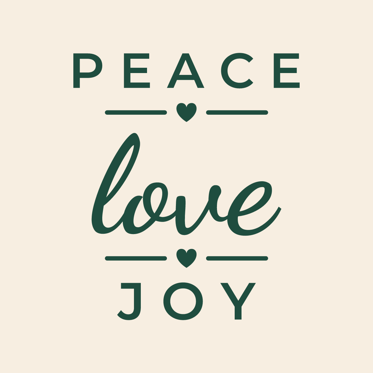 The "Peace Love Joy" cut file shown flat on a plain background